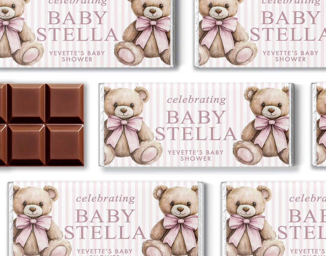 Chocolate Bars – Elegant Bear - Pink