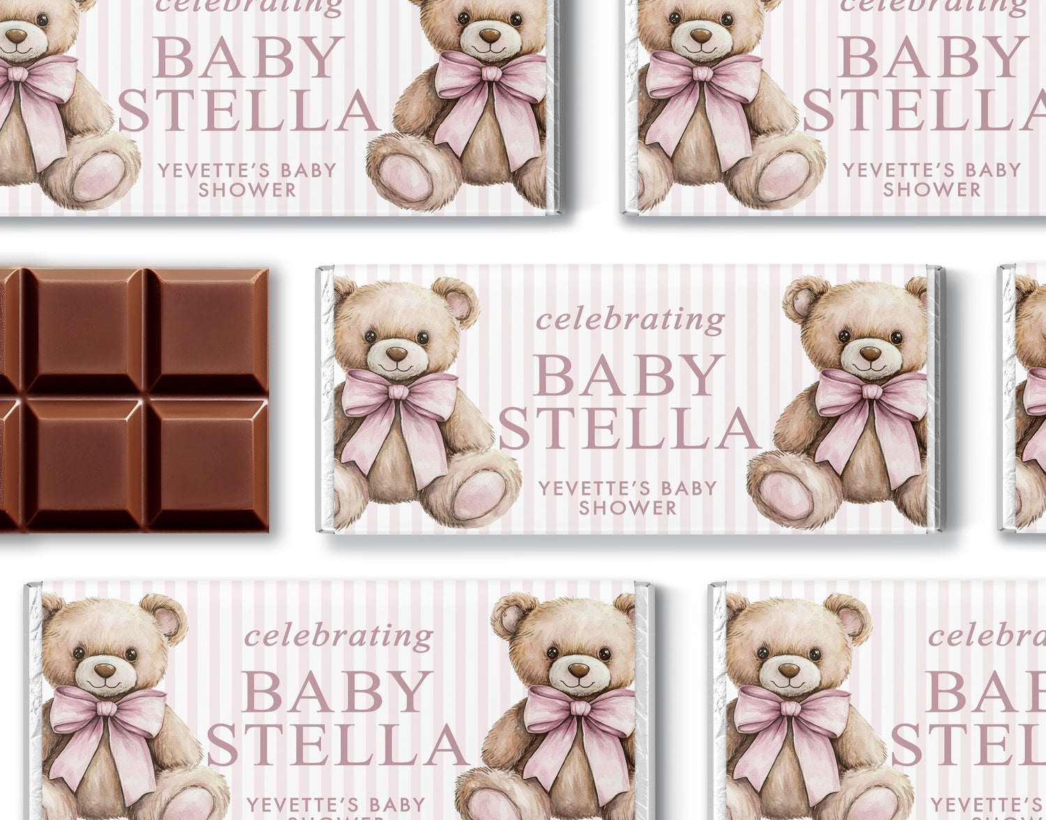 Chocolate Bars – Elegant Bear - Pink