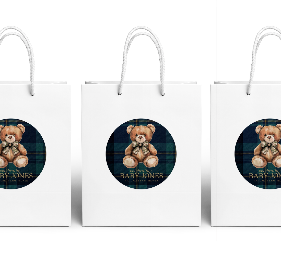 Gift Bag – Plaid Bear
