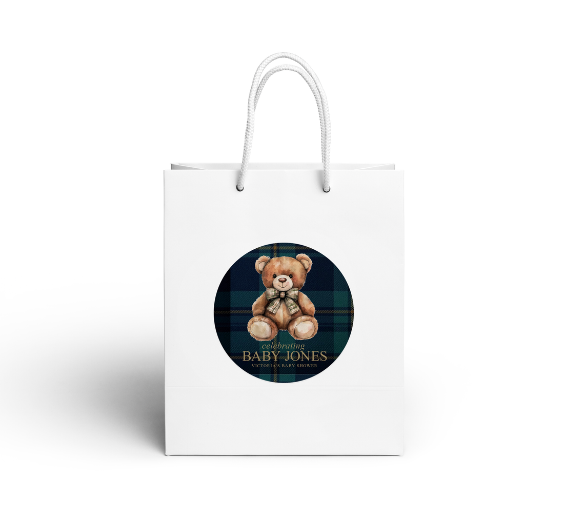 Gift Bag – Plaid Bear