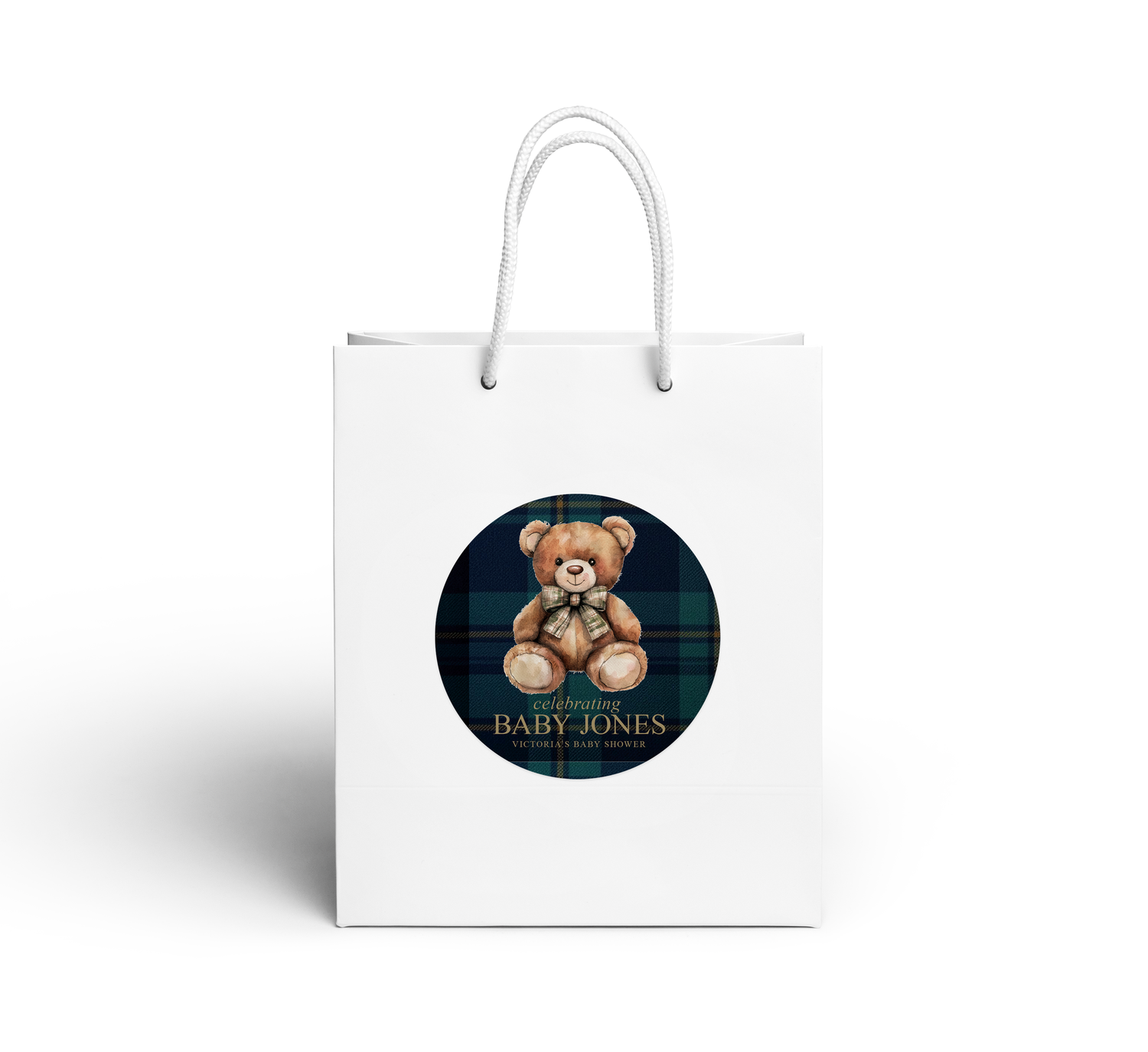 Gift Bag – Plaid Bear